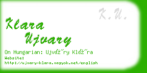 klara ujvary business card